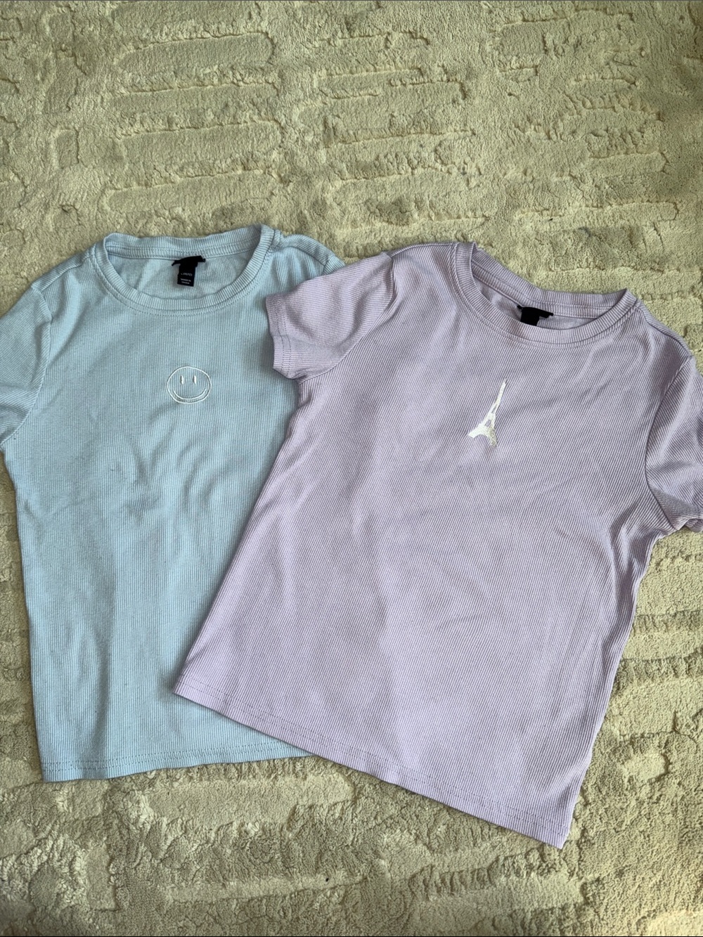 Art Class Girls' Short Sleeve Tee Duo in Light Blue & Lavender L 10/12